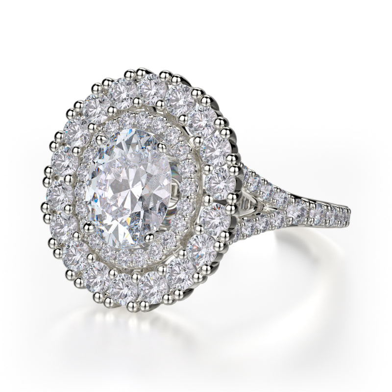 Michael M 18k White Gold Europa Engagement Ring