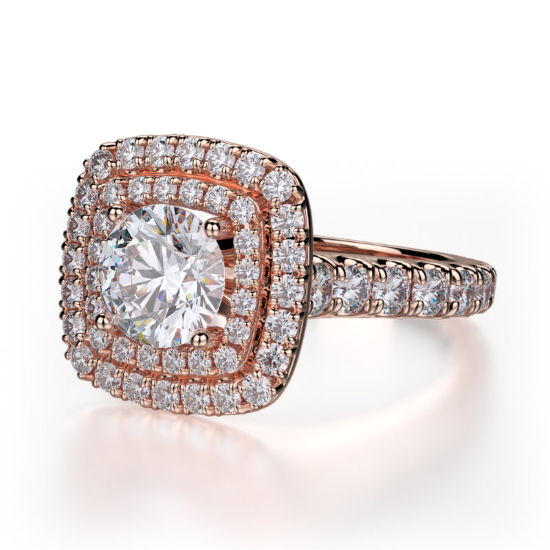 Michael M 18k Rose Gold Loud Engagement Ring
