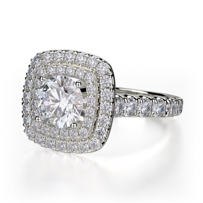 Michael M 18k White Gold Loud Engagement Ring