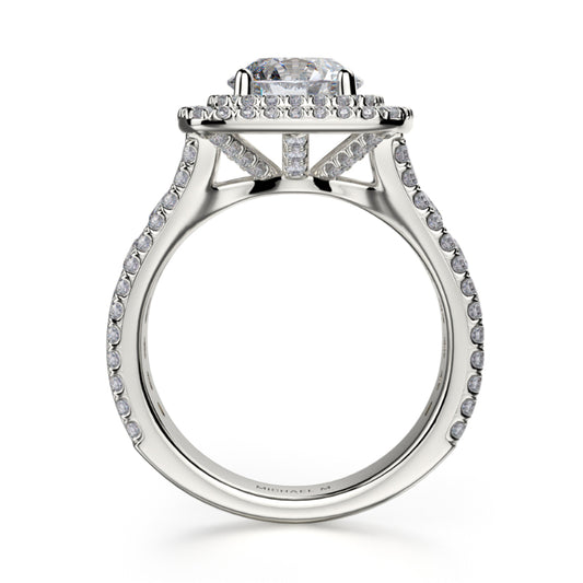 Michael M 18k White Gold Loud Engagement Ring