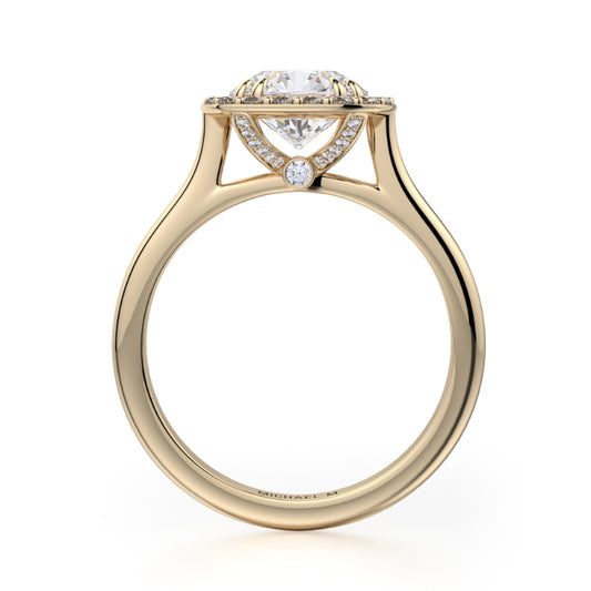 Michael M 18k Yellow Gold Bold Engagement Ring