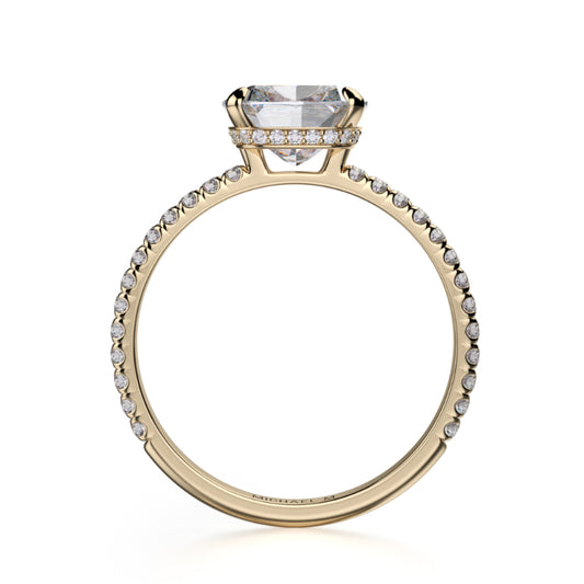 Michael M 18k Yellow Gold Crown Engagement Ring