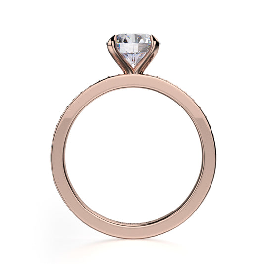 Michael M 18k Rose Gold Bold Engagement Ring