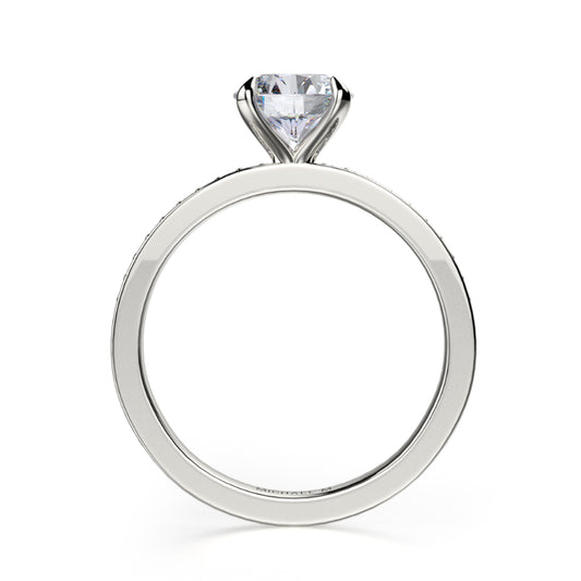 Michael M 18k White Gold Bold Engagement Ring