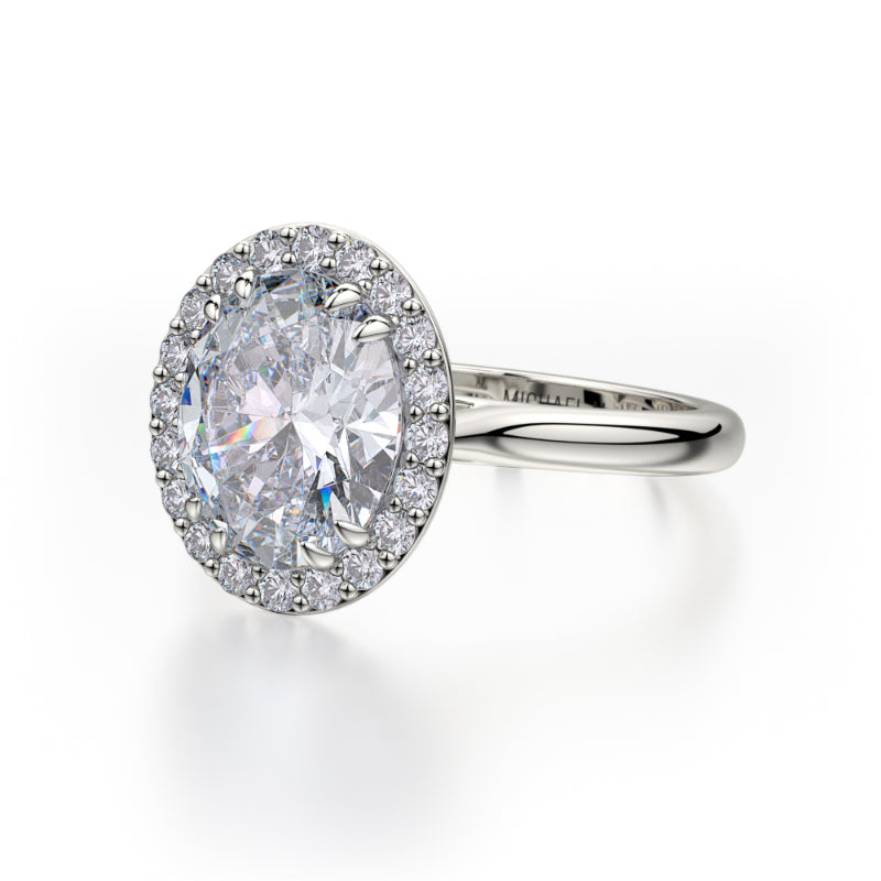 Michael M 18k White Gold Bold Engagement Ring