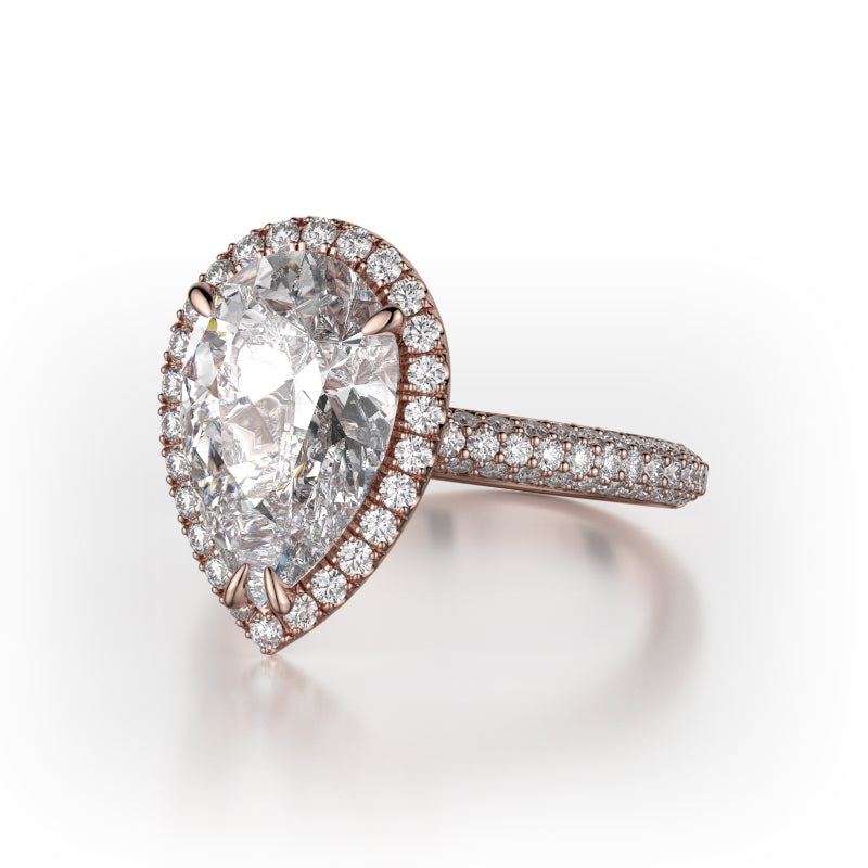 Michael M 18k Rose Gold Defined Engagement Ring