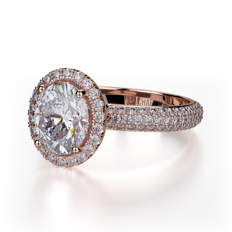 Michael M 18k Rose Gold Defined Engagement Ring