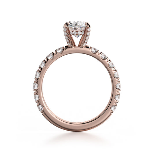 Michael M 18k Rose Gold Crown Engagement Ring