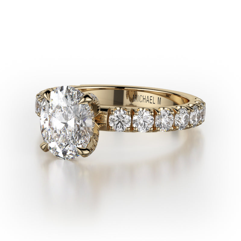 Michael M 18k Yellow Gold Crown Engagement Ring