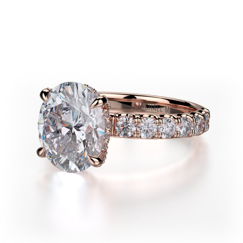 Michael M 18k Rose Gold Crown Engagement Ring