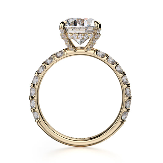 Michael M 18k Yellow Gold Crown Engagement Ring