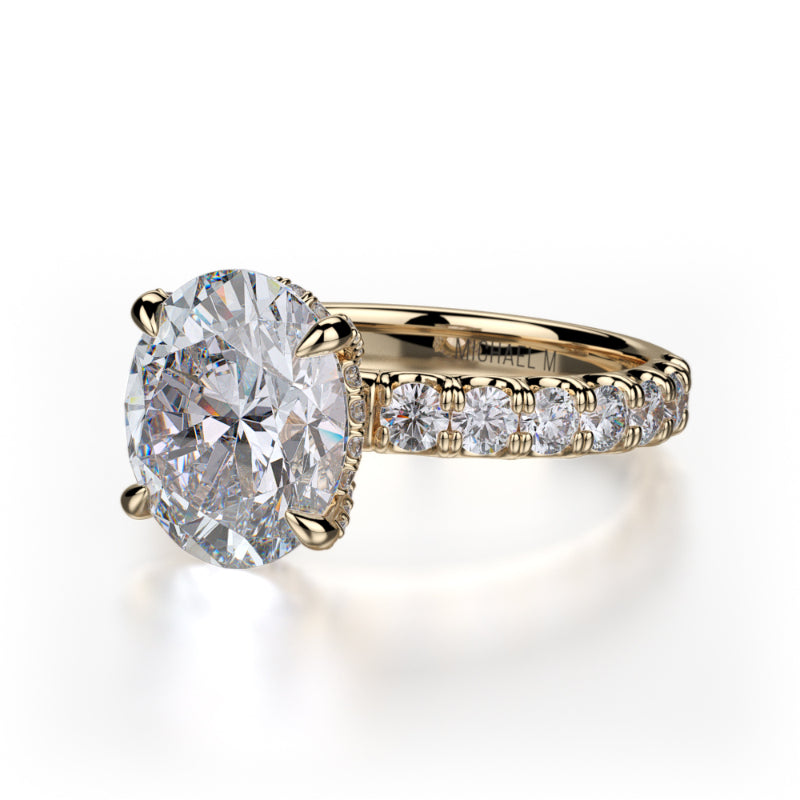 Michael M 18k Yellow Gold Crown Engagement Ring