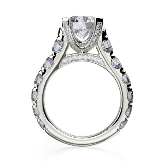 Michael M 18k White Gold Stella Engagement Ring