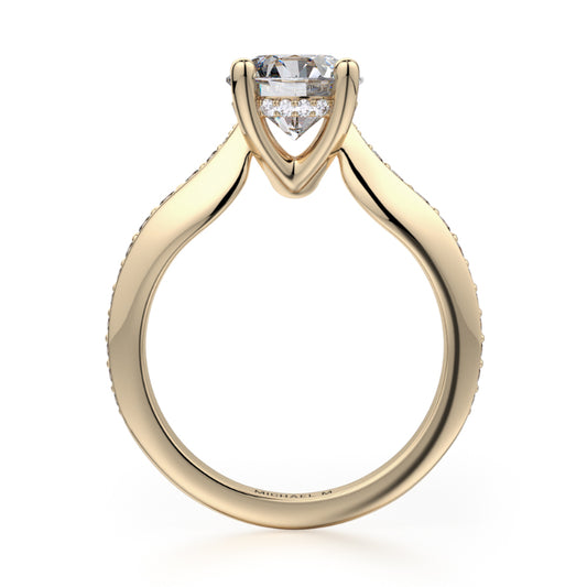 Michael M 18k Yellow Gold Crown Engagement Ring