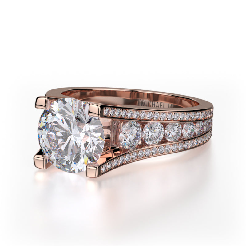 Michael M 18k Rose Gold Loud Engagement Ring