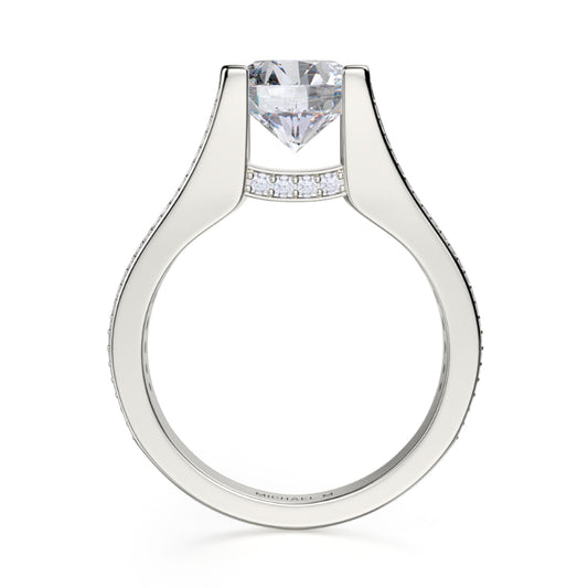 Michael M 18k White Gold Loud Engagement Ring