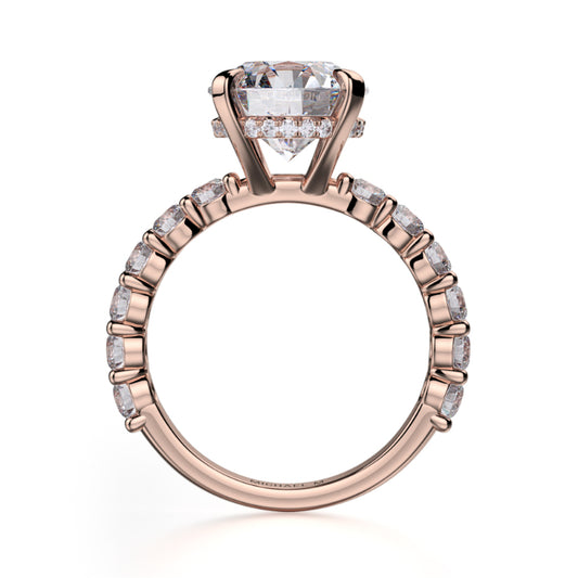 Michael M 18k Rose Gold Crown Engagement Ring