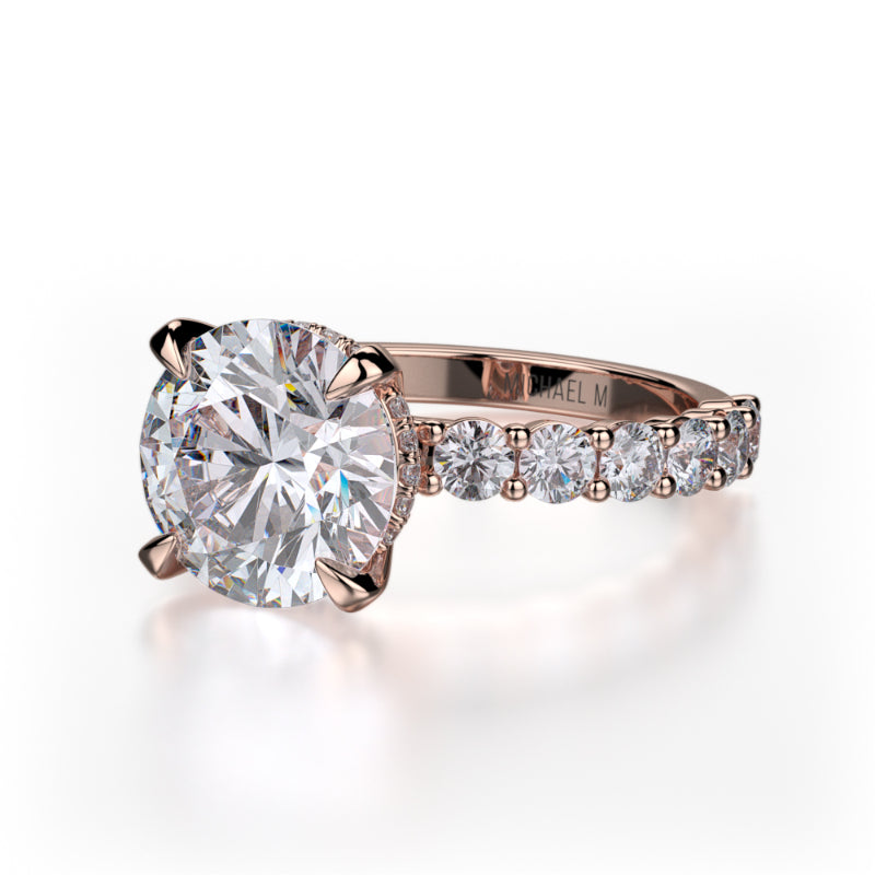 Michael M 18k Rose Gold Crown Engagement Ring