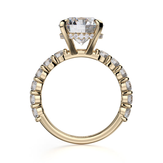 Michael M 18k Yellow Gold Crown Engagement Ring