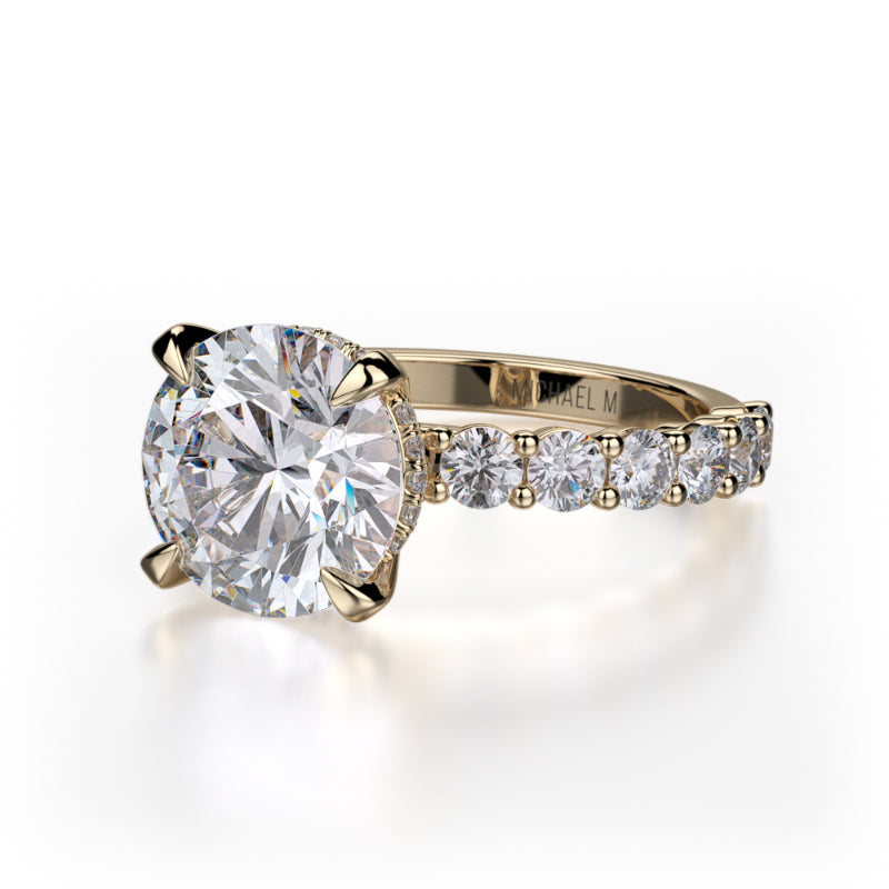 Michael M 18k Yellow Gold Crown Engagement Ring