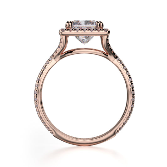 Michael M 18k Rose Gold Defined Engagement Ring