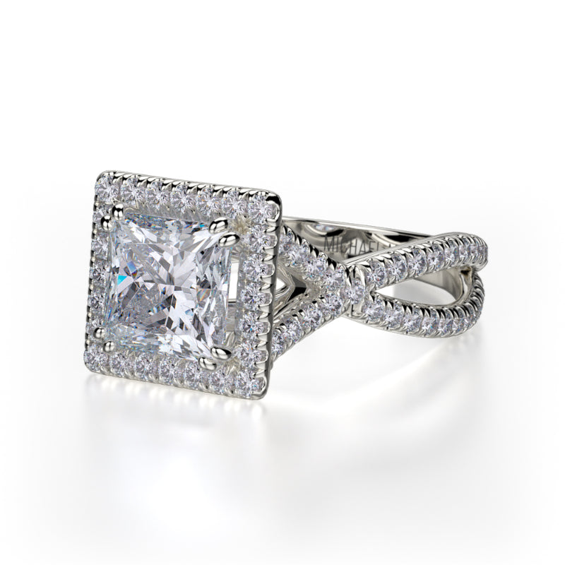 Michael M 18k White Gold Defined Engagement Ring