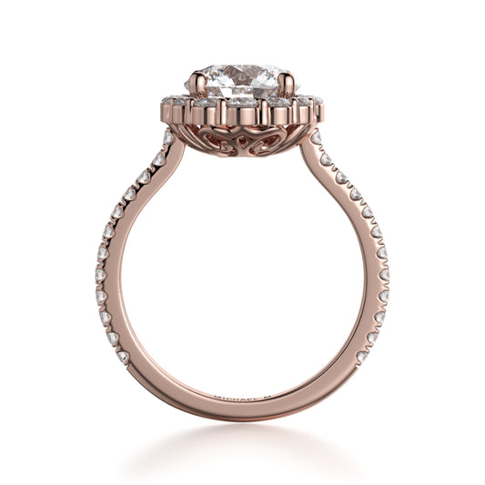 Michael M 18k Rose Gold Defined Engagement Ring