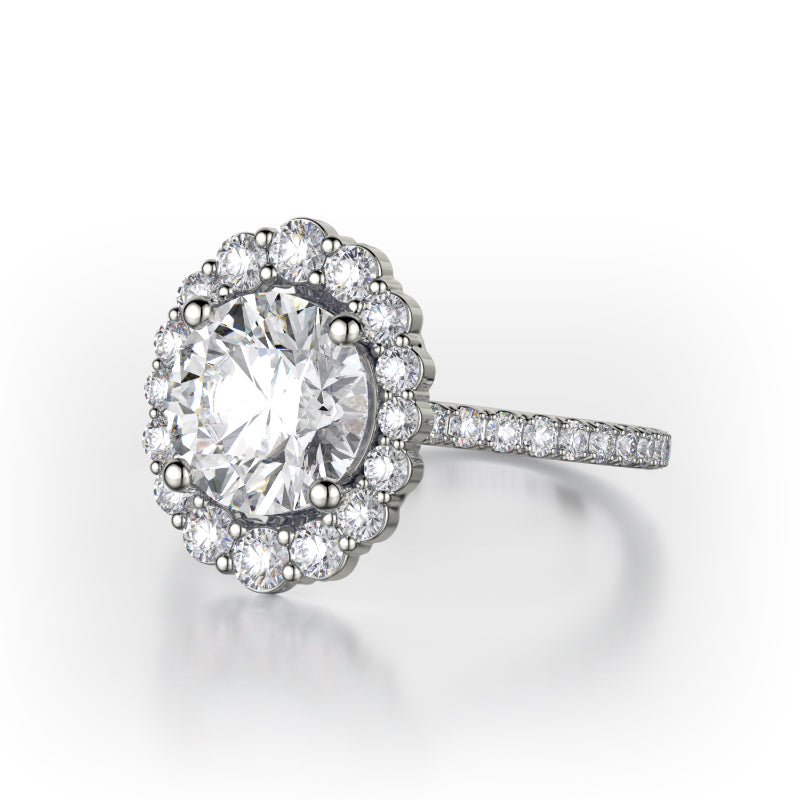 Michael M 18k White Gold Defined Engagement Ring