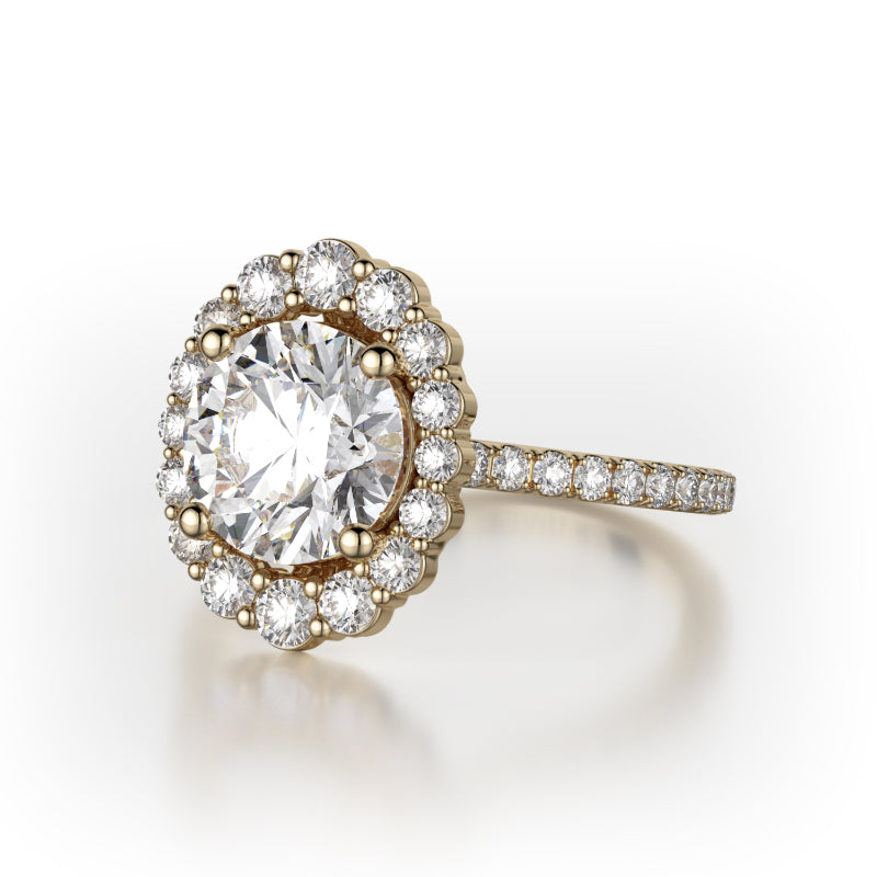 Michael M 18k Yellow Gold Defined Engagement Ring