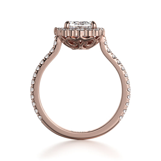 Michael M 18k Rose Gold Defined Engagement Ring