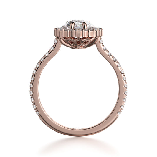 Michael M 18k Rose Gold Defined Engagement Ring