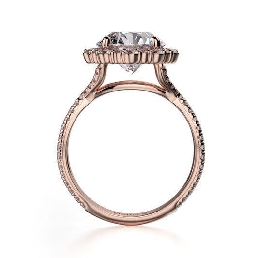 Michael M 18k Rose Gold Defined Engagement Ring