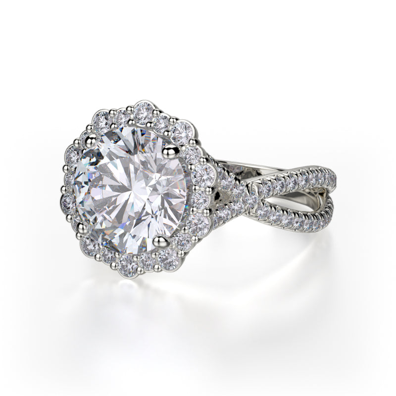 Michael M 18k White Gold Defined Engagement Ring