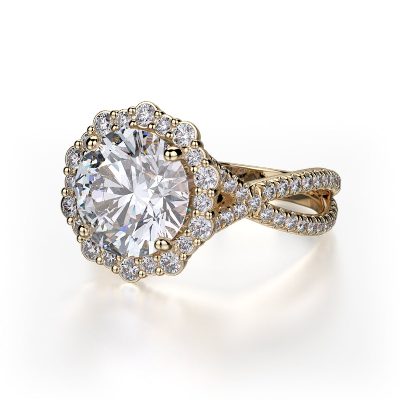 Michael M 18k Yellow Gold Defined Engagement Ring