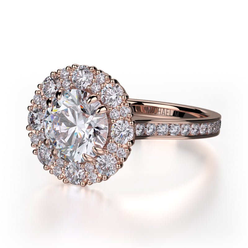 Michael M 18k Rose Gold Bold Engagement Ring