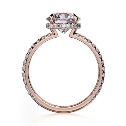 Michael M 18k Rose Gold Crown Engagement Ring