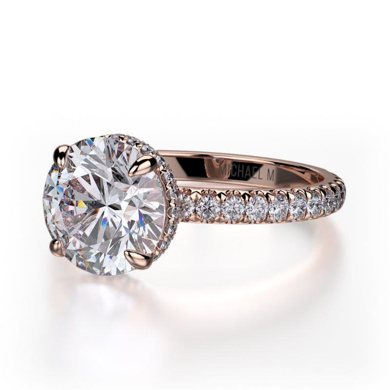 Michael M 18k Rose Gold Crown Engagement Ring