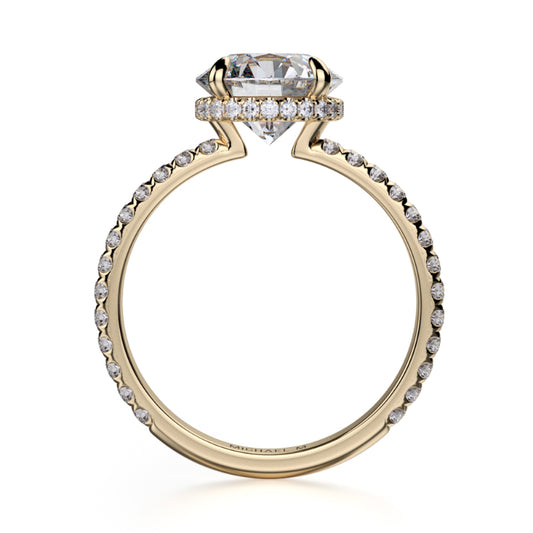 Michael M 18k Yellow Gold Crown Engagement Ring