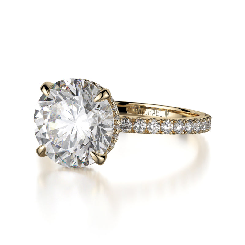 Michael M 18k Yellow Gold Crown Engagement Ring