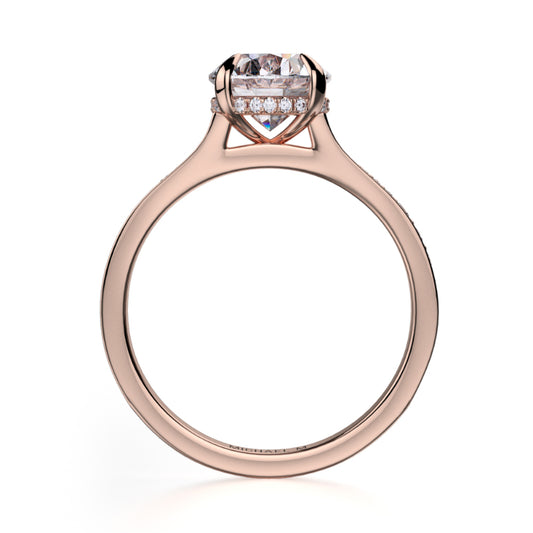 Michael M 18k Rose Gold Crown Engagement Ring