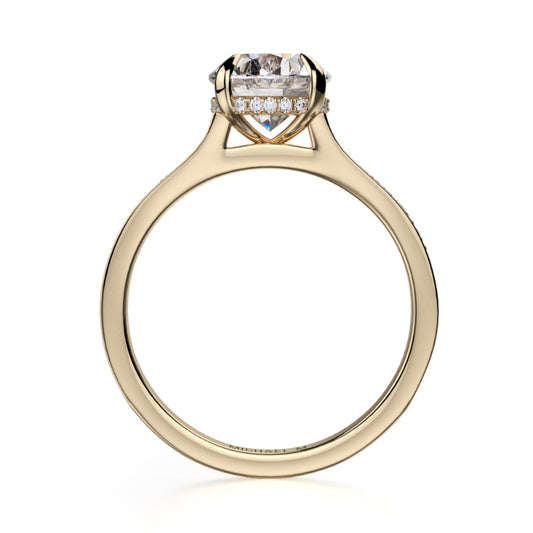 Michael M 18k Yellow Gold Crown Engagement Ring