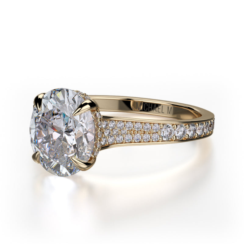 Michael M 18k Yellow Gold Crown Engagement Ring