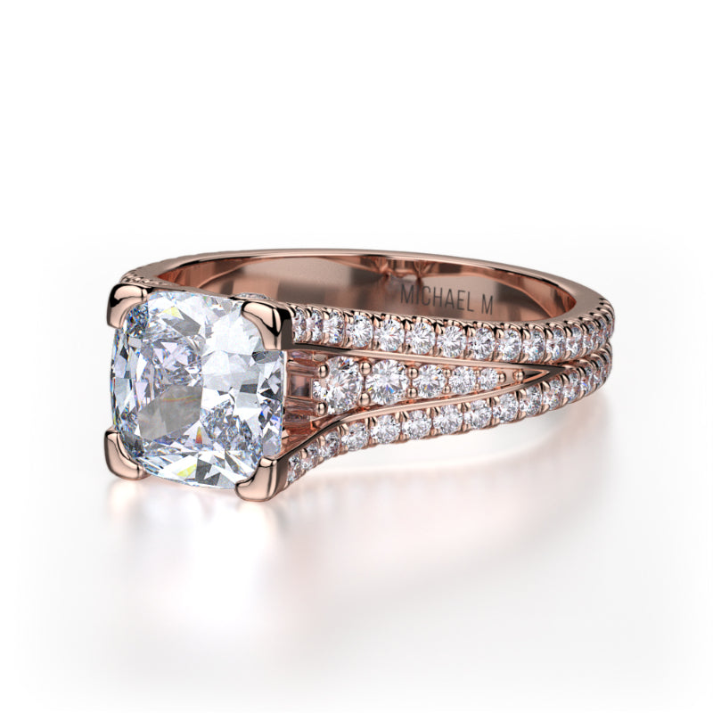 Michael M 18k Rose Gold Loud Engagement Ring