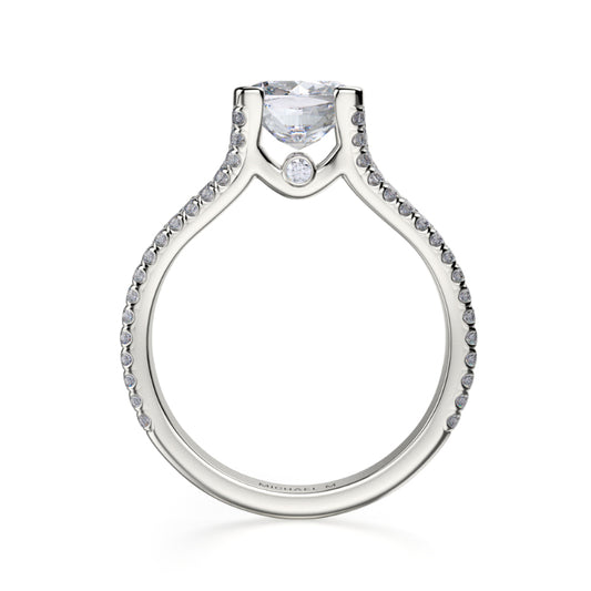 Michael M 18k White Gold Loud Engagement Ring