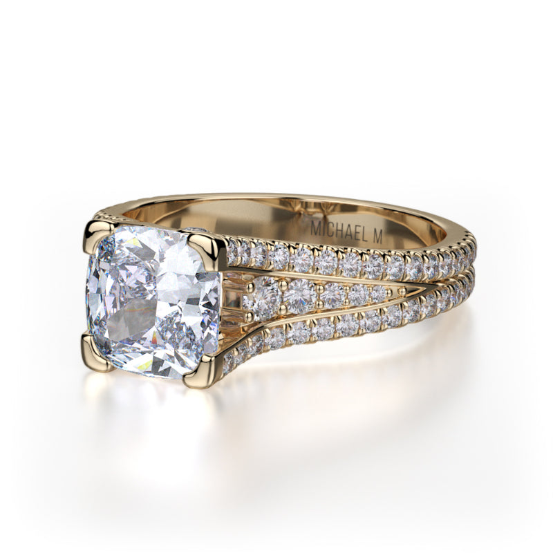 Michael M 18k Yellow Gold Loud Engagement Ring