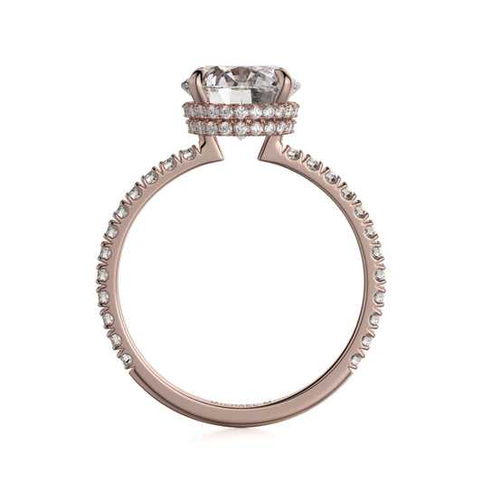 Michael M 18k Rose Gold Crown Engagement Ring