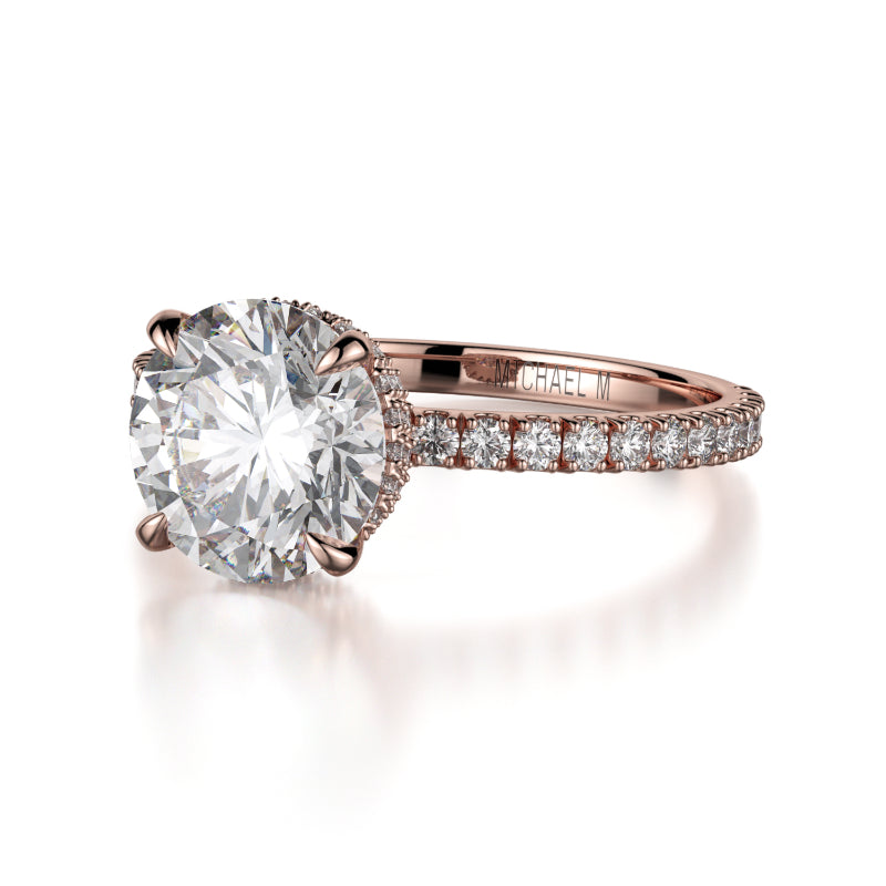 Michael M 18k Rose Gold Crown Engagement Ring