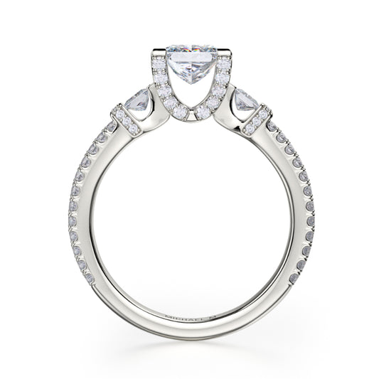 Michael M 18k White Gold Princess Engagement Ring