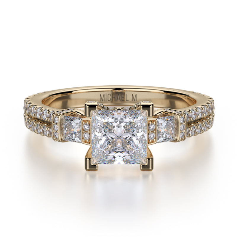 Michael M 18k Yellow Gold Princess Engagement Ring – MaddaloniJewel