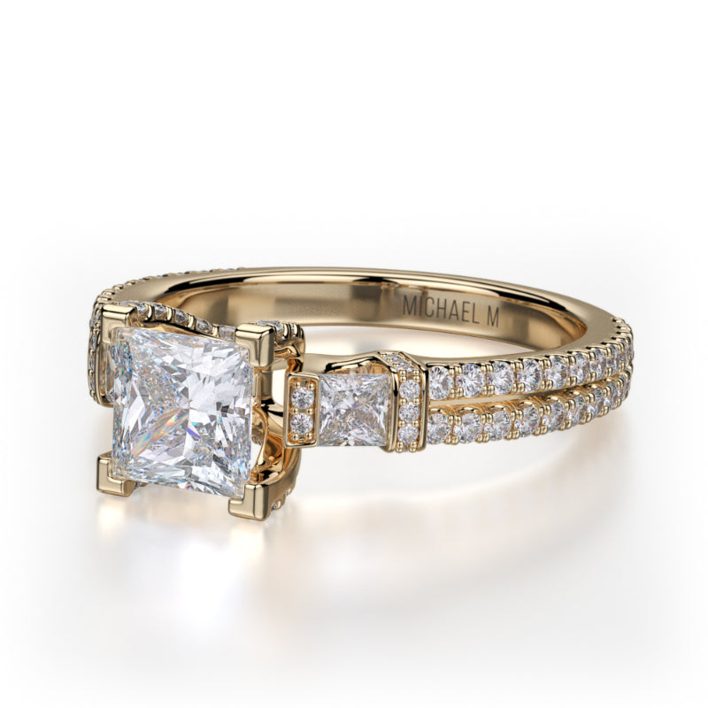 Michael M 18k Yellow Gold Princess Engagement Ring